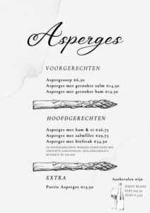 Asperge menu